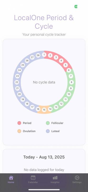 LocalOne Period & Cycle Screenshot
